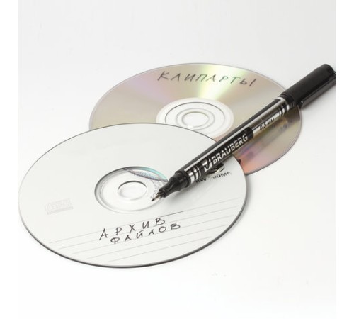 Маркер для CD и DVD BRAUBERG, ЧЕРНЫЙ, супертонкий металлический наконечник, 0,5 мм, 150512 Маркер для CD и DVD BRAUBERG, ЧЕРНЫЙ, супертонкий металлический наконечник, 0,5 мм, 150512