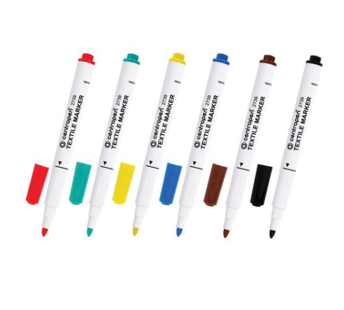 Маркеры для ткани 6 ЦВЕТОВ CENTROPEN "Textile Marker", круглый наконечник, 1,8 мм, 2739/6, 5 2739 0610