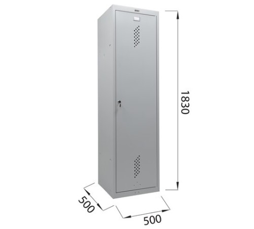 Шкаф металлический для одежды BRABIX "LK 11-50", УСИЛЕННЫЙ, 2 отделения, 1830х500х500 мм, 22 кг, 291132, S230BR404102