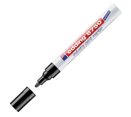 Маркер-краска лаковый (paint marker) EDDING 8750, ЧЕРНЫЙ, 2-4 мм, круглый наконечник, алюминиевый корпус, E-8750/1