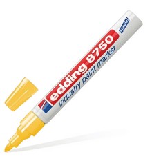 Маркер-краска лаковый (paint marker) EDDING 8750, ЖЕЛТЫЙ, 2-4 мм, круглый наконечник, алюминиевый корпус, Е-8750/5