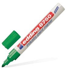 Маркер-краска лаковый (paint marker) EDDING 8750, ЗЕЛЕНЫЙ, 2-4 мм, круглый наконечник, алюминиевый корпус, Е-8750/4