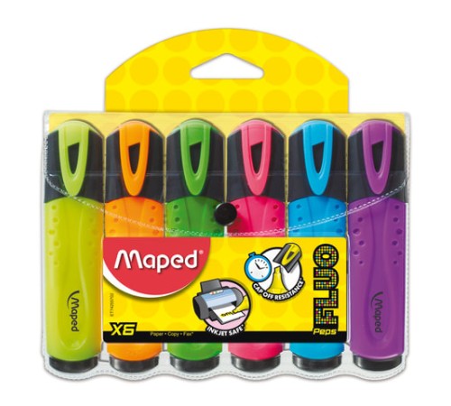 Набор текстовыделителей MAPED (Франция) 6 шт., АССОРТИ, "Fluo Pep's Classic", линия 1-5 мм, 742557 Набор текстовыделителей MAPED (Франция) 6 шт., АССОРТИ, "Fluo Pep's Classic", линия 1-5 мм, 742557