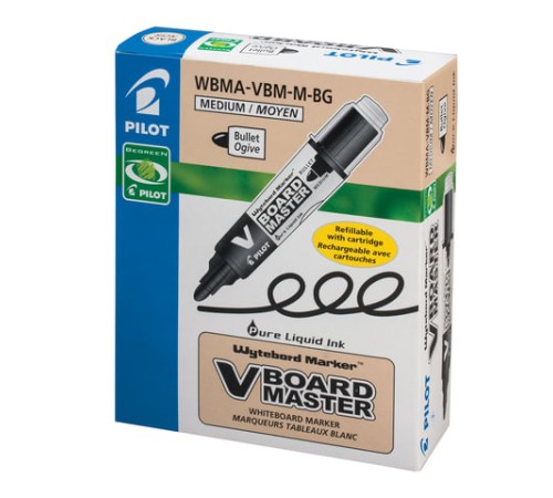 Маркер для доски PILOT "V-BOARD MASTER", ЧЕРНЫЙ, круглый наконечник, 4 мм, WBMA-VBM-M, WBMA-VBM-M B Маркер для доски PILOT "V-BOARD MASTER", ЧЕРНЫЙ, круглый наконечник, 4 мм, WBMA-VBM-M, WBMA-VBM-M B