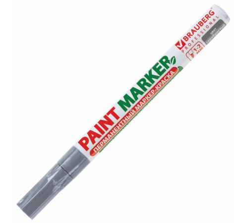 Маркер-краска лаковый (paint marker) 2 мм, СЕРЕБРЯНЫЙ, БЕЗ КСИЛОЛА (без запаха), алюминий, BRAUBERG PROFESSIONAL, 150866 Маркер-краска лаковый (paint marker) 2 мм, СЕРЕБРЯНЫЙ, БЕЗ КСИЛОЛА (без запаха), алюминий, BRAUBERG PROFESSIONAL, 150866