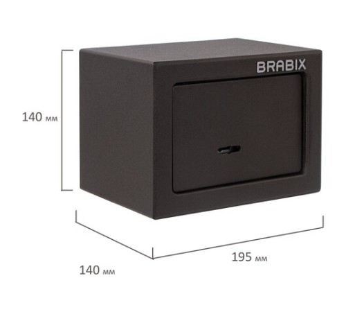 Сейф мебельный BRABIX "SF-140KL", 140х195х140 мм, ключевой замок, черный, 291140, S103BR210114 Сейф мебельный BRABIX "SF-140KL", 140х195х140 мм, ключевой замок, черный, 291140, S103BR210114