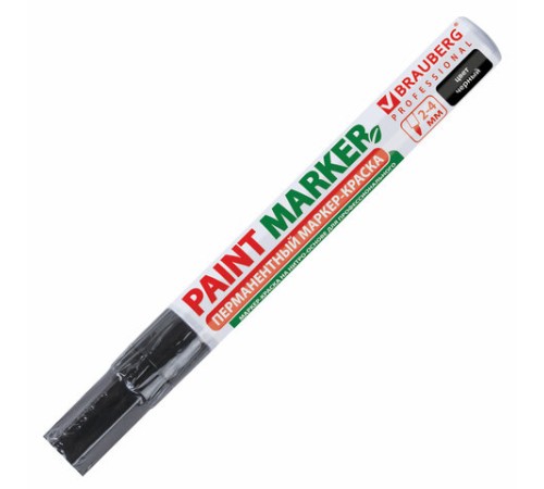 Маркер-краска лаковый (paint marker) 4 мм, ЧЕРНЫЙ, БЕЗ КСИЛОЛА (без запаха), алюминий, BRAUBERG PROFESSIONAL, 150877
