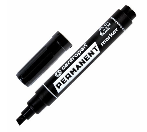 Маркер перманентный CENTROPEN 8576, ЧЕРНЫЙ, скошенный наконечник, 1-4,6 мм, 5 8576 0112