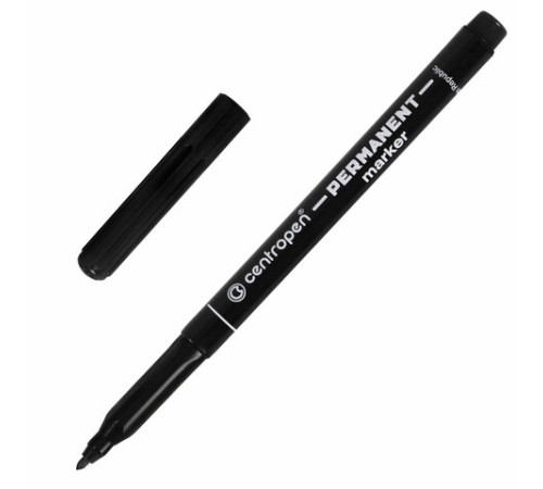 Маркер перманентный CENTROPEN 2536, ЧЕРНЫЙ, тонкий наконечник, 1 мм, трехгранная зона захвата, 6 2536 0112