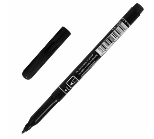 Маркер перманентный CENTROPEN 2536, ЧЕРНЫЙ, тонкий наконечник, 1 мм, трехгранная зона захвата, 6 2536 0112