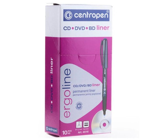 Маркер для CD и DVD ЧЕРНЫЙ CENTROPEN, трехгранная форма захвата, тонкий, 0,6 мм, 4616, 6 4616 0112 Маркер для CD и DVD ЧЕРНЫЙ CENTROPEN, трехгранная форма захвата, тонкий, 0,6 мм, 4616, 6 4616 0112