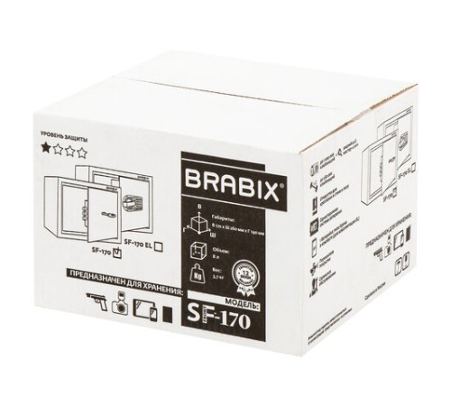 Сейф мебельный BRABIX "SF-170KL", 170х260х230 мм, ключевой замок, черный, 291142, S103BR210514 Сейф мебельный BRABIX "SF-170KL", 170х260х230 мм, ключевой замок, черный, 291142, S103BR210514
