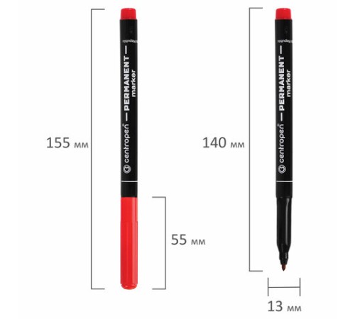 Маркер перманентный CENTROPEN 2536, КРАСНЫЙ, тонкий наконечник, 1 мм, трехгранная зона захвата, 6 2536 0104 Маркер перманентный CENTROPEN 2536, КРАСНЫЙ, тонкий наконечник, 1 мм, трехгранная зона захвата, 6 2536 0104