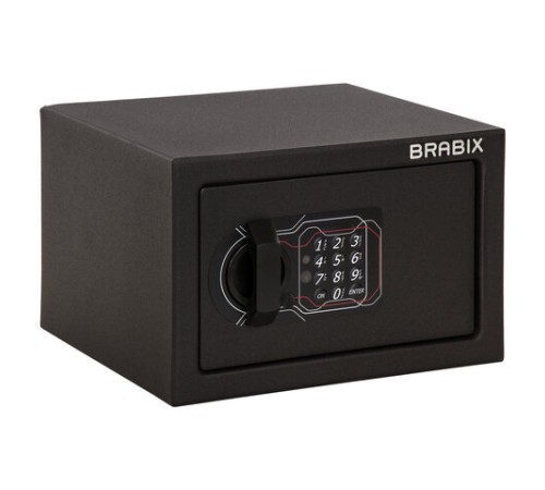 Сейф мебельный BRABIX "SF-170EL", 170х260х230 мм, электронный замок, черный, 291143, S103BR210614