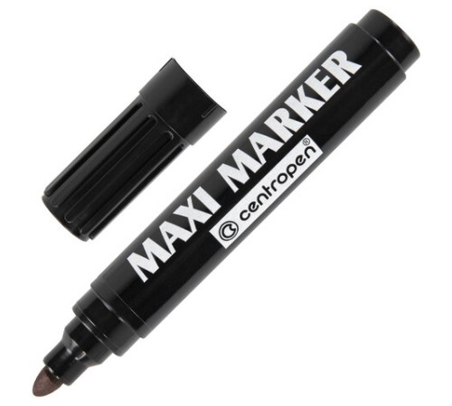 Маркер перманентный универсальный ЧЕРНЫЙ CENTROPEN "Maxi Marker", 2-4 мм, 8936, 5 8936 0112