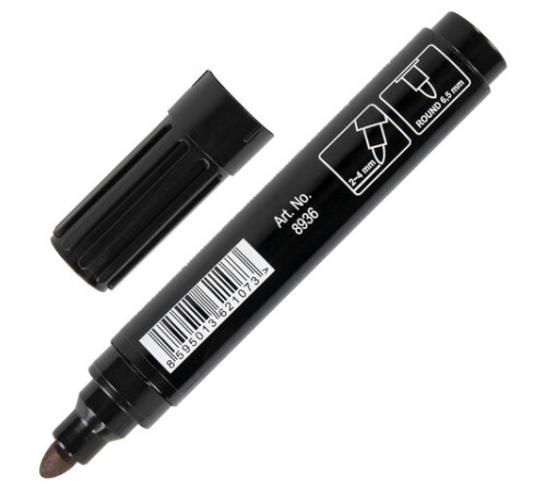 Маркер перманентный универсальный ЧЕРНЫЙ CENTROPEN "Maxi Marker", 2-4 мм, 8936, 5 8936 0112