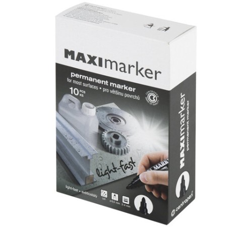 Маркер перманентный универсальный ЧЕРНЫЙ CENTROPEN "Maxi Marker", 2-4 мм, 8936, 5 8936 0112