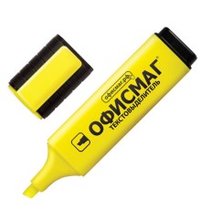 Текстовыделитель ОФИСМАГ, ЖЕЛТЫЙ, линия 1-5 мм, 151203