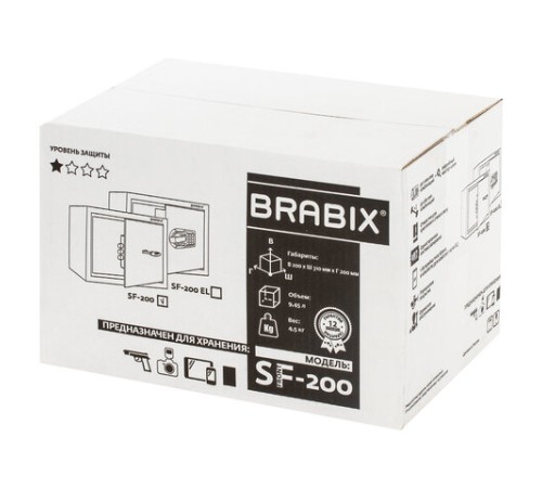 Сейф мебельный BRABIX "SF-200KL", 200х310х200 мм, ключевой замок, черный, 291144, S103BR211114 Сейф мебельный BRABIX "SF-200KL", 200х310х200 мм, ключевой замок, черный, 291144, S103BR211114