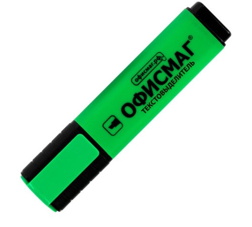 Текстовыделитель ОФИСМАГ, ЗЕЛЕНЫЙ, линия 1-5 мм, 151204