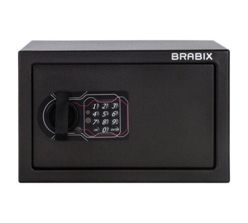 Сейф мебельный BRABIX "SF-200EL", 200х310х200 мм, электронный замок, черный, 291145, S103BR211214