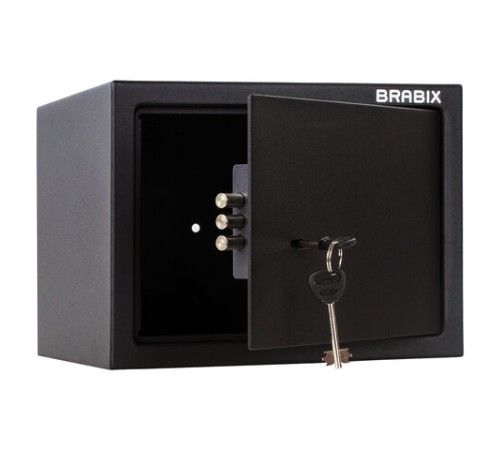 Сейф мебельный BRABIX "SF-230KL", 230х310х250 мм, ключевой замок, черный, 291146, S103BR211514