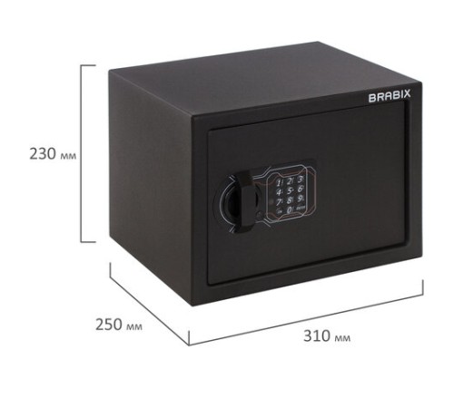 Сейф мебельный BRABIX "SF-230EL", 230х310х250 мм, электронный замок, черный, 291147, S103BR211614 Сейф мебельный BRABIX "SF-230EL", 230х310х250 мм, электронный замок, черный, 291147, S103BR211614