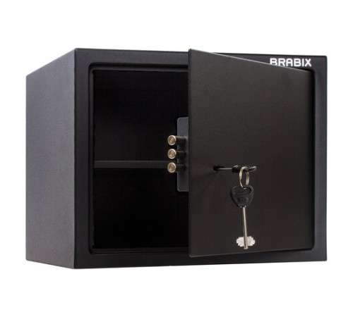 Сейф мебельный BRABIX "SF-280KL", 280х350х300 мм, ключевой замок, черный, 291148, S103BR212314 Сейф мебельный BRABIX "SF-280KL", 280х350х300 мм, ключевой замок, черный, 291148, S103BR212314