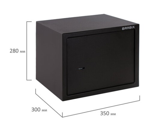 Сейф мебельный BRABIX "SF-280KL", 280х350х300 мм, ключевой замок, черный, 291148, S103BR212314 Сейф мебельный BRABIX "SF-280KL", 280х350х300 мм, ключевой замок, черный, 291148, S103BR212314