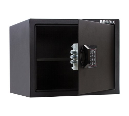 Сейф мебельный BRABIX "SF-280EL", 280х350х300 мм, электронный замок, черный, 291149, S103BR212414