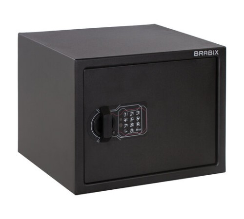 Сейф мебельный BRABIX "SF-280EL", 280х350х300 мм, электронный замок, черный, 291149, S103BR212414