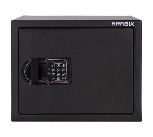 Сейф мебельный BRABIX "SF-280EL", 280х350х300 мм, электронный замок, черный, 291149, S103BR212414