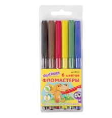 Фломастеры ЮНЛАНДИЯ 6 цветов, 