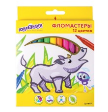 Фломастеры ЮНЛАНДИЯ 12 цветов, 