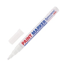 Маркер-краска лаковый (paint marker) 2 мм, БЕЛЫЙ, НИТРО-ОСНОВА, алюминиевый корпус, BRAUBERG PROFESSIONAL PLUS, 151438