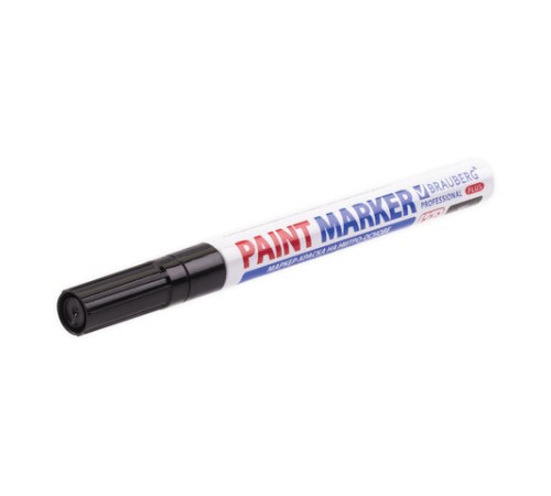 Маркер-краска лаковый (paint marker) 2 мм, ЧЕРНЫЙ, НИТРО-ОСНОВА, алюминиевый корпус, BRAUBERG PROFESSIONAL PLUS, 151439
