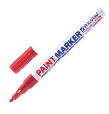 Маркер-краска лаковый (paint marker) 2 мм, КРАСНЫЙ, НИТРО-ОСНОВА, алюминиевый корпус, BRAUBERG PROFESSIONAL PLUS, 151440