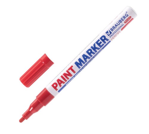 Маркер-краска лаковый (paint marker) 2 мм, КРАСНЫЙ, НИТРО-ОСНОВА, алюминиевый корпус, BRAUBERG PROFESSIONAL PLUS, 151440 Маркер-краска лаковый (paint marker) 2 мм, КРАСНЫЙ, НИТРО-ОСНОВА, алюминиевый корпус, BRAUBERG PROFESSIONAL PLUS, 151440