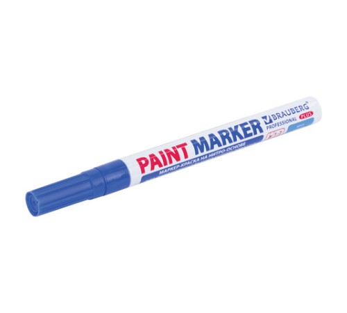 Маркер-краска лаковый (paint marker) 2 мм, СИНИЙ, НИТРО-ОСНОВА, алюминиевый корпус, BRAUBERG PROFESSIONAL PLUS, 151441