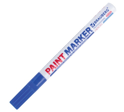 Маркер-краска лаковый (paint marker) 2 мм, СИНИЙ, НИТРО-ОСНОВА, алюминиевый корпус, BRAUBERG PROFESSIONAL PLUS, 151441