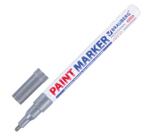 Маркер-краска лаковый (paint marker) 2 мм, СЕРЕБРЯНЫЙ, НИТРО-ОСНОВА, алюминиевый корпус, BRAUBERG PROFESSIONAL PLUS, 151442 Маркер-краска лаковый (paint marker) 2 мм, СЕРЕБРЯНЫЙ, НИТРО-ОСНОВА, алюминиевый корпус, BRAUBERG PROFESSIONAL PLUS, 151442