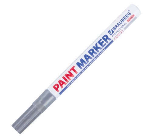 Маркер-краска лаковый (paint marker) 2 мм, СЕРЕБРЯНЫЙ, НИТРО-ОСНОВА, алюминиевый корпус, BRAUBERG PROFESSIONAL PLUS, 151442 Маркер-краска лаковый (paint marker) 2 мм, СЕРЕБРЯНЫЙ, НИТРО-ОСНОВА, алюминиевый корпус, BRAUBERG PROFESSIONAL PLUS, 151442