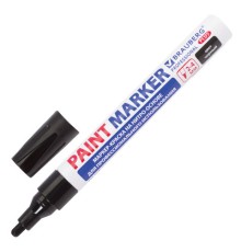 Маркер-краска лаковый (paint marker) 4 мм, ЧЕРНЫЙ, НИТРО-ОСНОВА, алюминиевый корпус, BRAUBERG PROFESSIONAL PLUS, 151445
