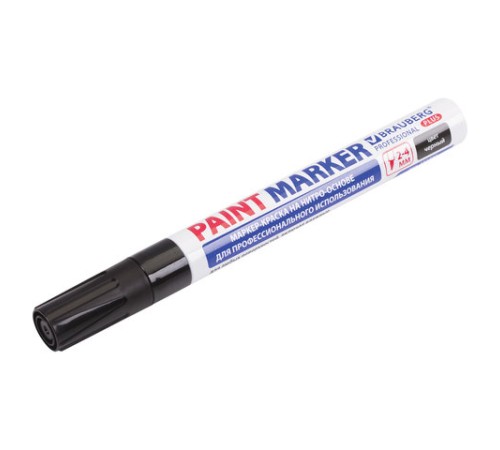 Маркер-краска лаковый (paint marker) 4 мм, ЧЕРНЫЙ, НИТРО-ОСНОВА, алюминиевый корпус, BRAUBERG PROFESSIONAL PLUS, 151445 Маркер-краска лаковый (paint marker) 4 мм, ЧЕРНЫЙ, НИТРО-ОСНОВА, алюминиевый корпус, BRAUBERG PROFESSIONAL PLUS, 151445