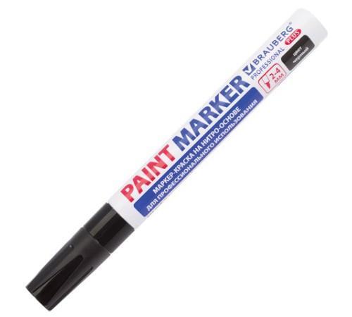 Маркер-краска лаковый (paint marker) 4 мм, ЧЕРНЫЙ, НИТРО-ОСНОВА, алюминиевый корпус, BRAUBERG PROFESSIONAL PLUS, 151445 Маркер-краска лаковый (paint marker) 4 мм, ЧЕРНЫЙ, НИТРО-ОСНОВА, алюминиевый корпус, BRAUBERG PROFESSIONAL PLUS, 151445