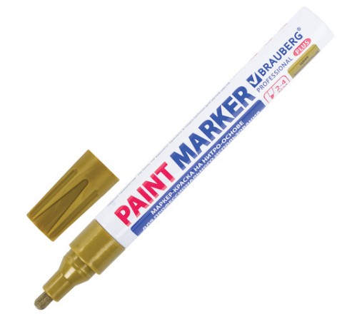 Маркер-краска лаковый (paint marker) 4 мм, ЗОЛОТОЙ, НИТРО-ОСНОВА, алюминиевый корпус, BRAUBERG PROFESSIONAL PLUS, 151449 Маркер-краска лаковый (paint marker) 4 мм, ЗОЛОТОЙ, НИТРО-ОСНОВА, алюминиевый корпус, BRAUBERG PROFESSIONAL PLUS, 151449