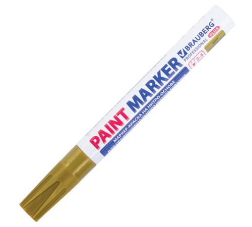 Маркер-краска лаковый (paint marker) 4 мм, ЗОЛОТОЙ, НИТРО-ОСНОВА, алюминиевый корпус, BRAUBERG PROFESSIONAL PLUS, 151449 Маркер-краска лаковый (paint marker) 4 мм, ЗОЛОТОЙ, НИТРО-ОСНОВА, алюминиевый корпус, BRAUBERG PROFESSIONAL PLUS, 151449