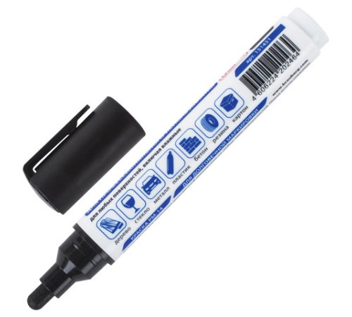 Маркер-краска лаковый (paint marker) 6 мм, ЧЕРНЫЙ, НИТРО-ОСНОВА, BRAUBERG PROFESSIONAL PLUS EXTRA, 151451 Маркер-краска лаковый (paint marker) 6 мм, ЧЕРНЫЙ, НИТРО-ОСНОВА, BRAUBERG PROFESSIONAL PLUS EXTRA, 151451