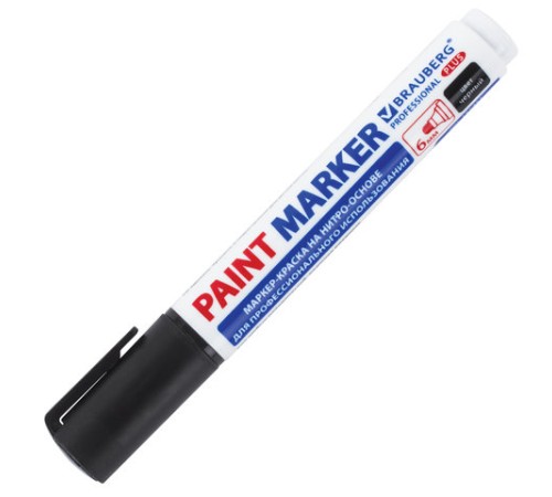 Маркер-краска лаковый (paint marker) 6 мм, ЧЕРНЫЙ, НИТРО-ОСНОВА, BRAUBERG PROFESSIONAL PLUS EXTRA, 151451 Маркер-краска лаковый (paint marker) 6 мм, ЧЕРНЫЙ, НИТРО-ОСНОВА, BRAUBERG PROFESSIONAL PLUS EXTRA, 151451