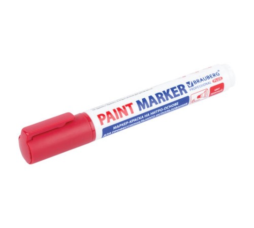 Маркер-краска лаковый (paint marker) 6 мм, КРАСНЫЙ, НИТРО-ОСНОВА, BRAUBERG PROFESSIONAL PLUS EXTRA, 151452 Маркер-краска лаковый (paint marker) 6 мм, КРАСНЫЙ, НИТРО-ОСНОВА, BRAUBERG PROFESSIONAL PLUS EXTRA, 151452